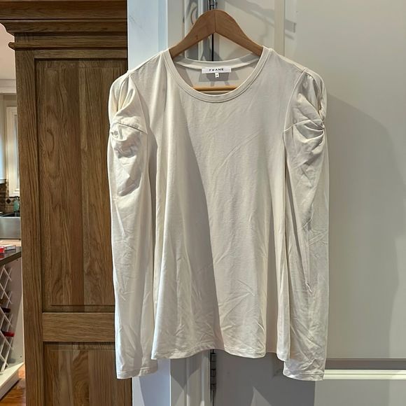 Frame denim cream long sleeved top Large - Picture 3 of 11